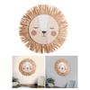 Cartoon Lions Hangings Decorations Creative Animal Head Ornament Handwovens Raffias Wall Decors for Farmhouses Bedroom Home