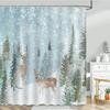 GAEWinter Олень Шторка для душа Олень и Лес Снежный Лес Сцена с деревьями Снежинка Рождественская Шторка для душа Ванная Комната Ванна Занавеска