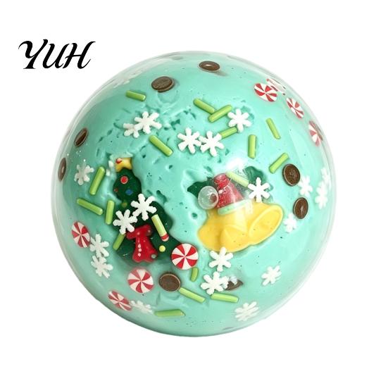 Kids Fidget Toys 1/4Pcs Christmas Stress Ball Toy, Anxiety Relief Squeezable Ball, Xmas Elastic Theme Sensory Party Favors for Adults and Toy