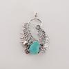 Натуральный Амазонит Драгоценный Камень 925 Стерлинговое Серебро Женские Свадебные Украшения Подвеска на Удачу 1,8" CP-42-23