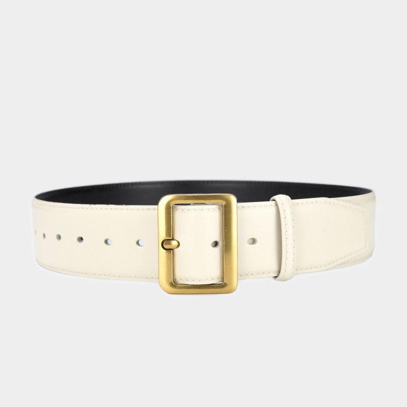 Женский ремень высокого качества из коровьей кожи, повседневный модельер, широкие ремни, женская люксовая брендовая юбка с пряжкой, однотонный ремешок LB2309