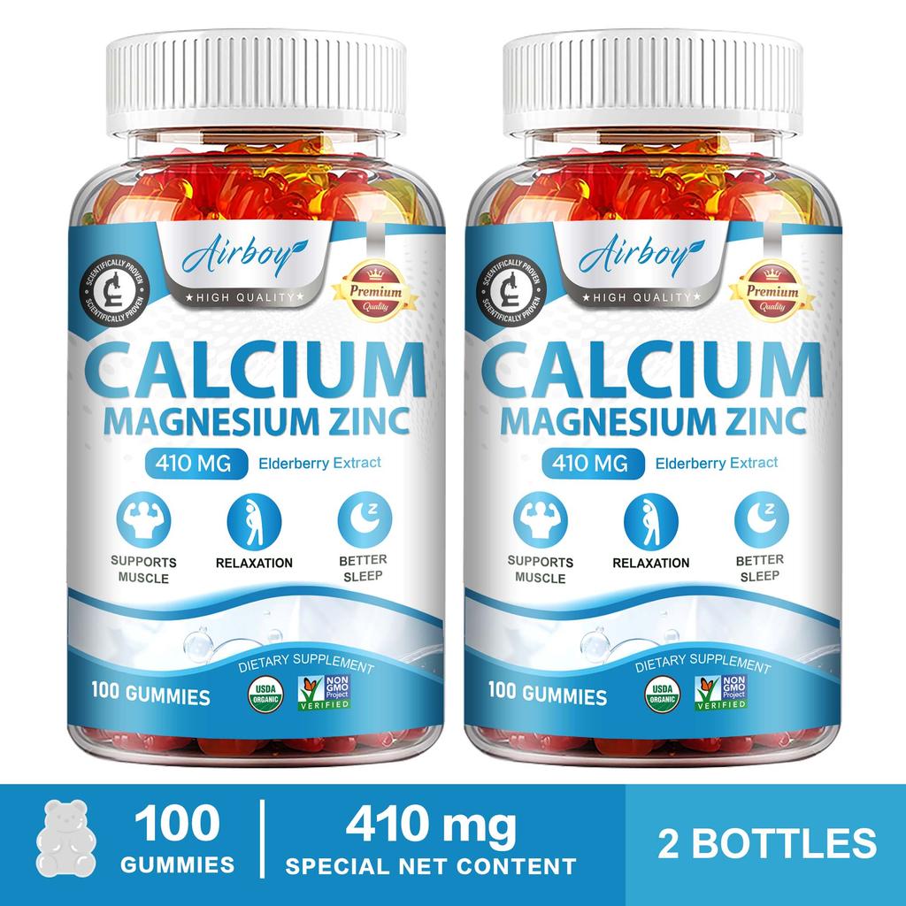 Calcium, Magnesium & Zinc Mixed Gummies, 410 mg, Immune Support, Suitable for Men and Women