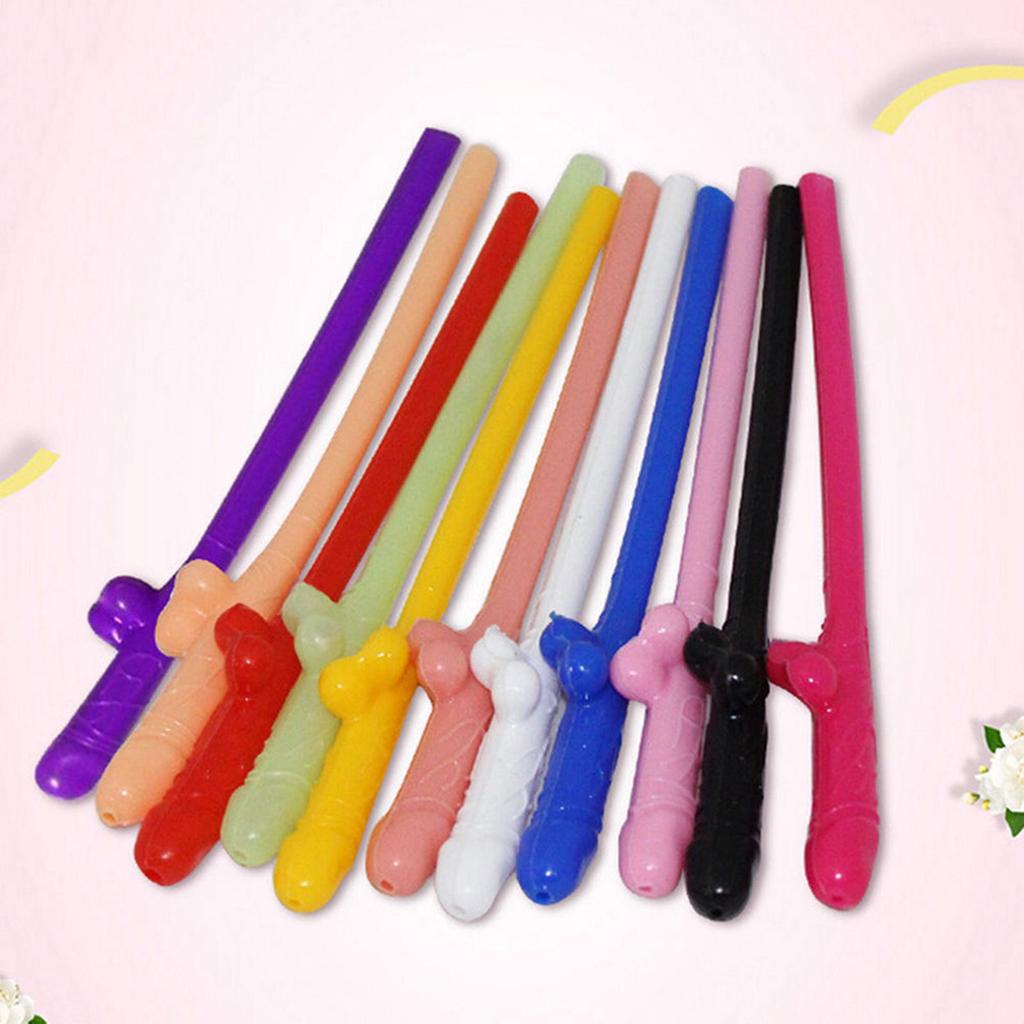 10Pcs/Set Penis Drinking Straws Hens Night Bachelorette Party Favors Decors