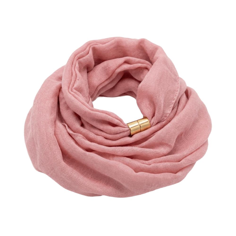 Soft Satin-Texture Magnetic Buckle Scarf Wrinkle-Resistant Neck Warmer Elegant Neck Scarf Gift