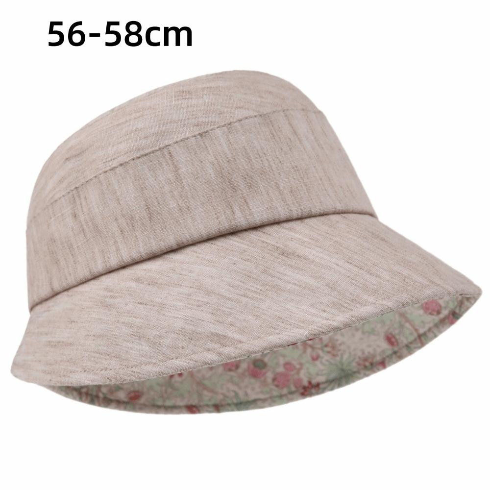 New Wide Brim Bucket Hat Flower Design Foldable Sun Hat Breathable Fabric Sun Protection