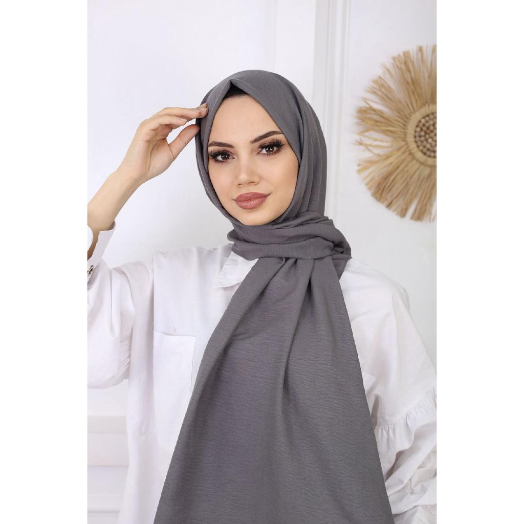 Hijab Women's Cotton Crash Jazz Shawl Dark Gray