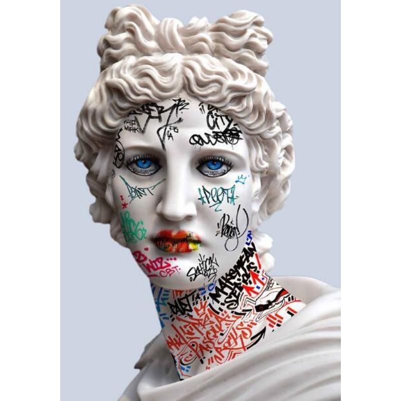 Знаменитая картина Смешной портрет Давида Скульптура Холст Живопись Настенное искусство Гостиная Спальня Фреска Декоративный плакат и принты