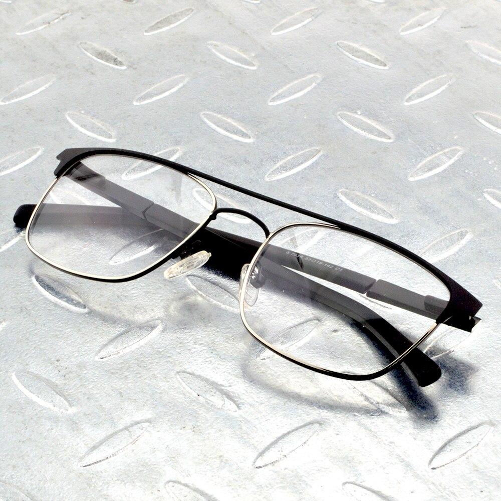 Rectangle Titanium Alloy Double Bridge Black Pilot Men Optical Glasses Frame Eyeglasses Eyeframe Eyewear