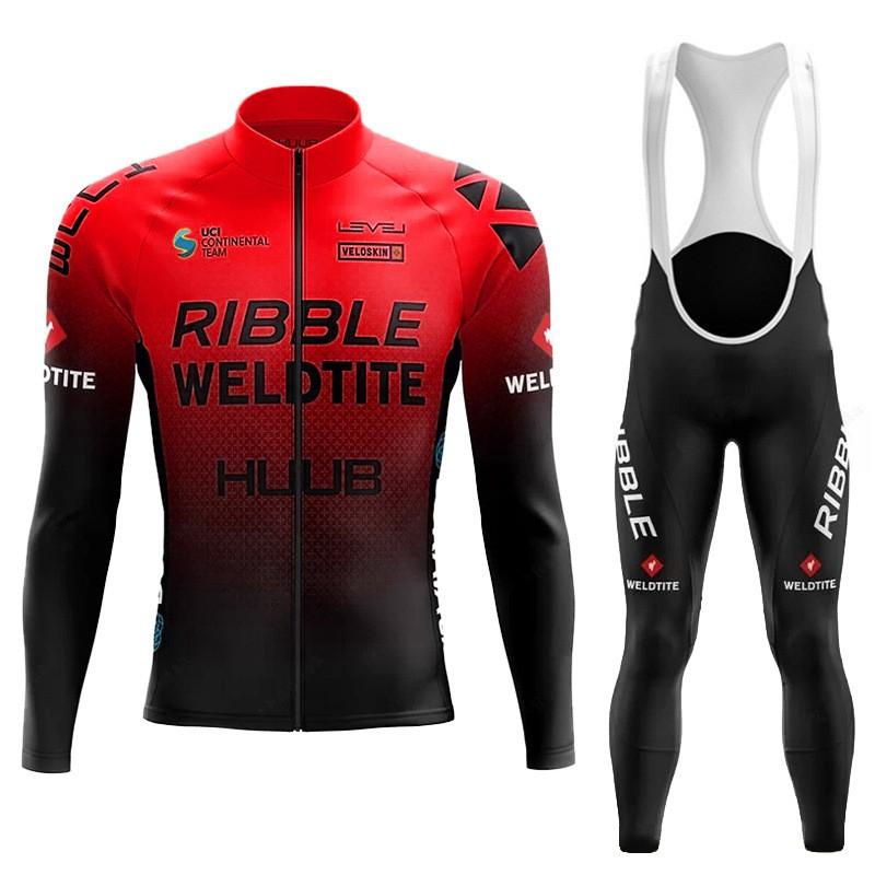 HUUB Mens Womens Long Sleeve Cycling Jersey Set Milk Fabric Moisture Wicking Bike Wear