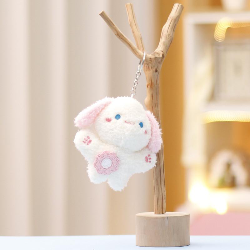 Rabbit Panda Keychain Cute Cartoon Girl Backpack Decorative Pendant Plush Doll