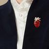 Human Body Organ Brooch Fashionable Alloy Heart Lapel Pin Accessory for Women and Girls Fashion Clothing Jewelry