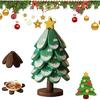 Natural Wood Christmas Tree Trivet Set Insulation Mat Solid Wood Dining Table Anti Scalding Mat Pot Festival Gift Creative And Personalized Home