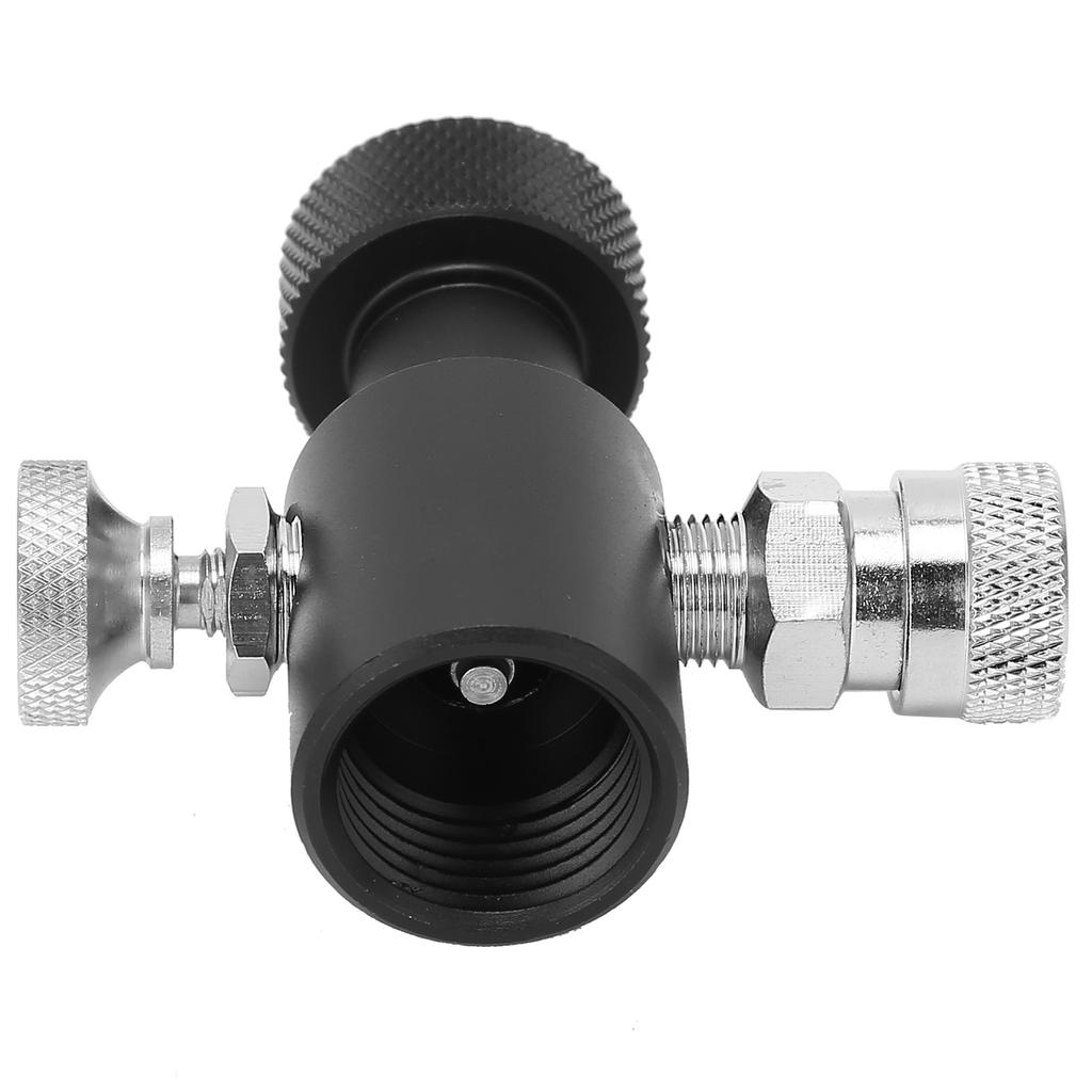 G1/2-14 CO2 Refill Adapter Connector Black Soda ASA Release Valve with 8mm Female Quick Plug