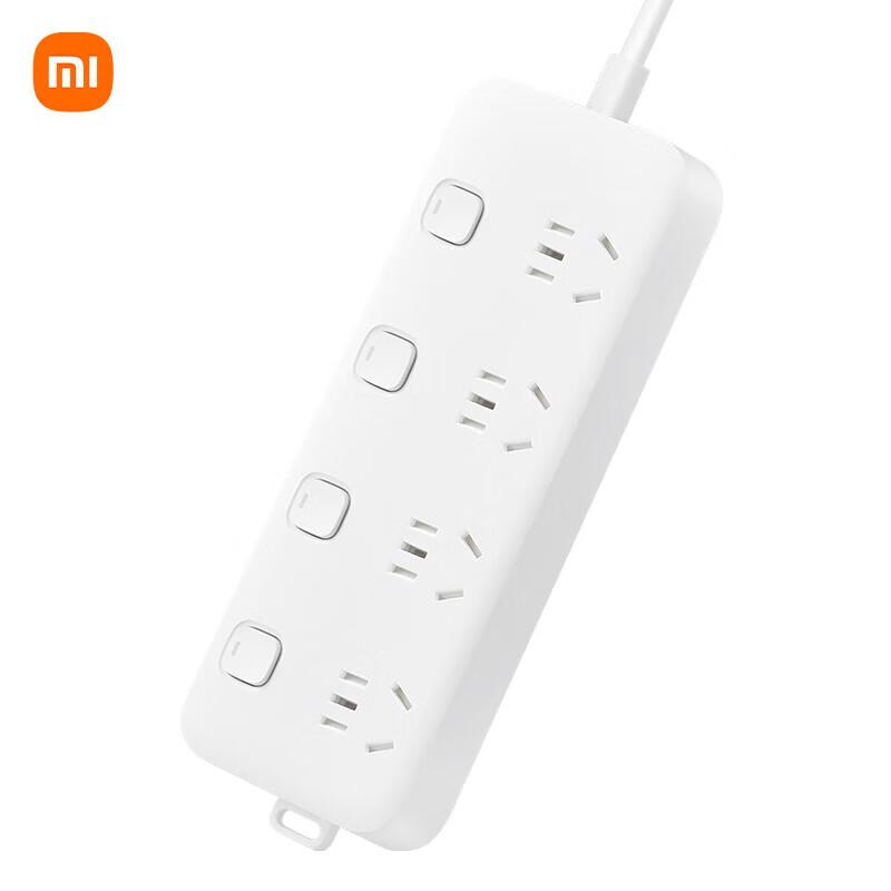 Удлинитель Xiaomi на 4 розетки с индивидуальными выключателями, китайская вилка (адаптер в комплекте)