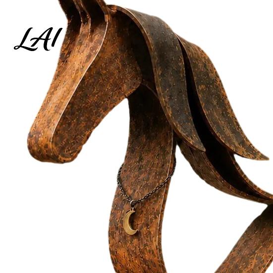 Creative Housewarming Gift Vintage Metal Horse Figurine Handcrafted Rustic Sculpture Art Statue Exquisite Birthday Present Modern Desktop