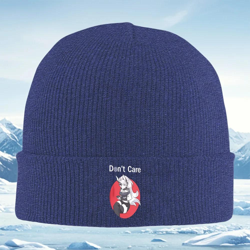 Wolf Girl with smartphonered circle Unisex Women Unisex Knitted Hat Beanie Pullover Cap Winter Thermal Warm Christmas Outdoor Cycl