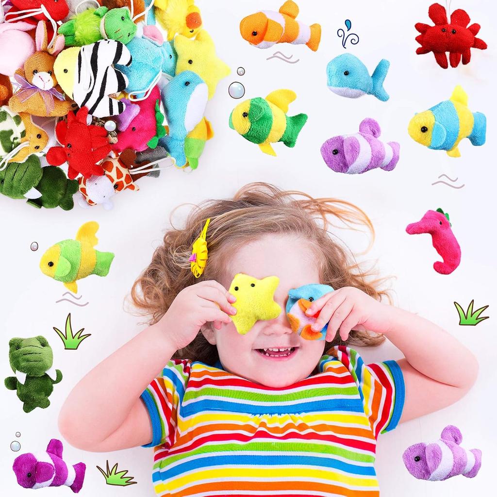 Sumind 42 шт. Набор Мини Плюшевых Животных Игрушки Маленькие Плюшевые Брелоки Декорации для Награждения Учителя Ученика, Призы на Карнавале, Наполнитель для Пакетов с Подарками,