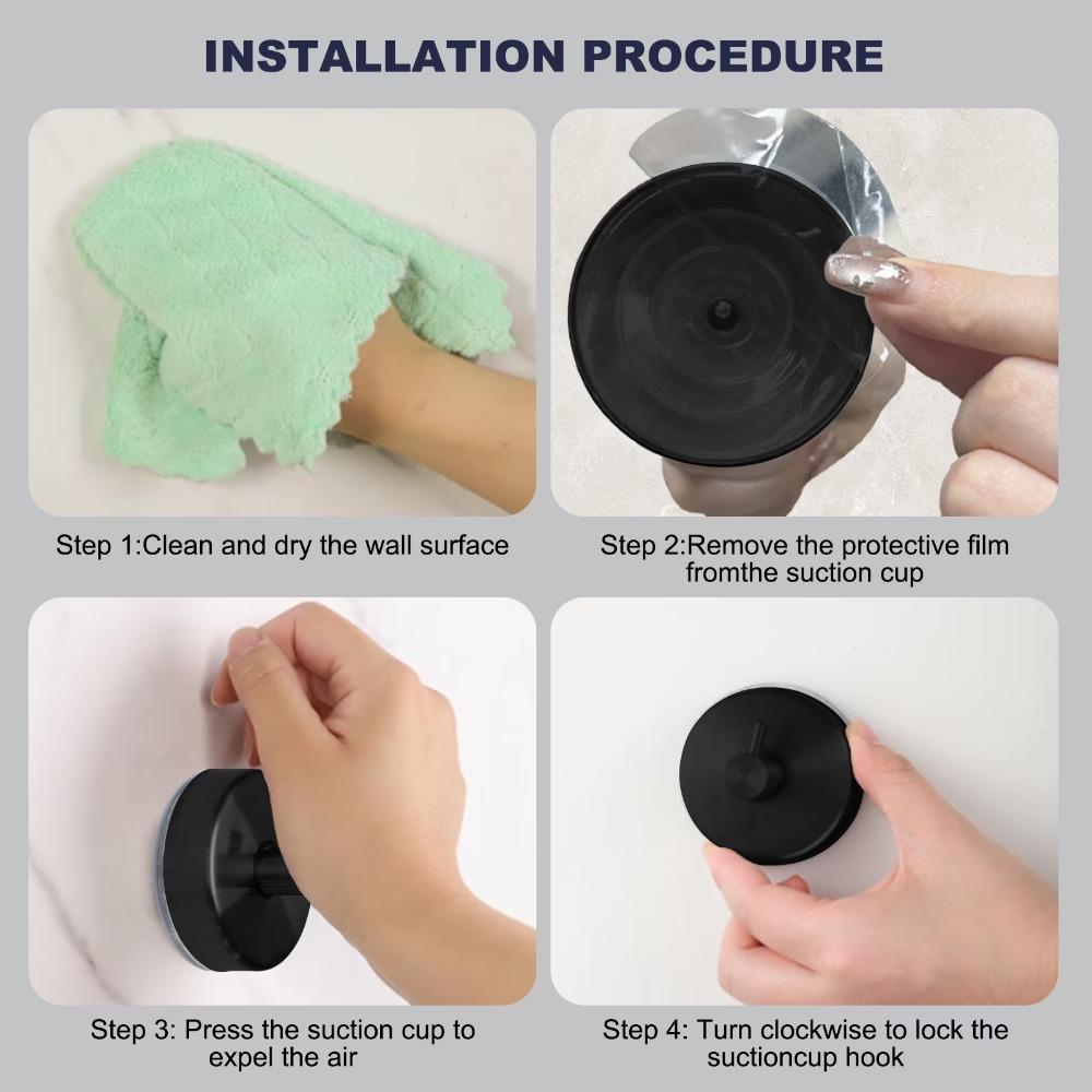 Bathroom Vacuum Suction Cup Hooks Towel Robe Holder Rack Stainless Steel Hook Hanger For Shower Glass Self Adhesive Wall Hooks