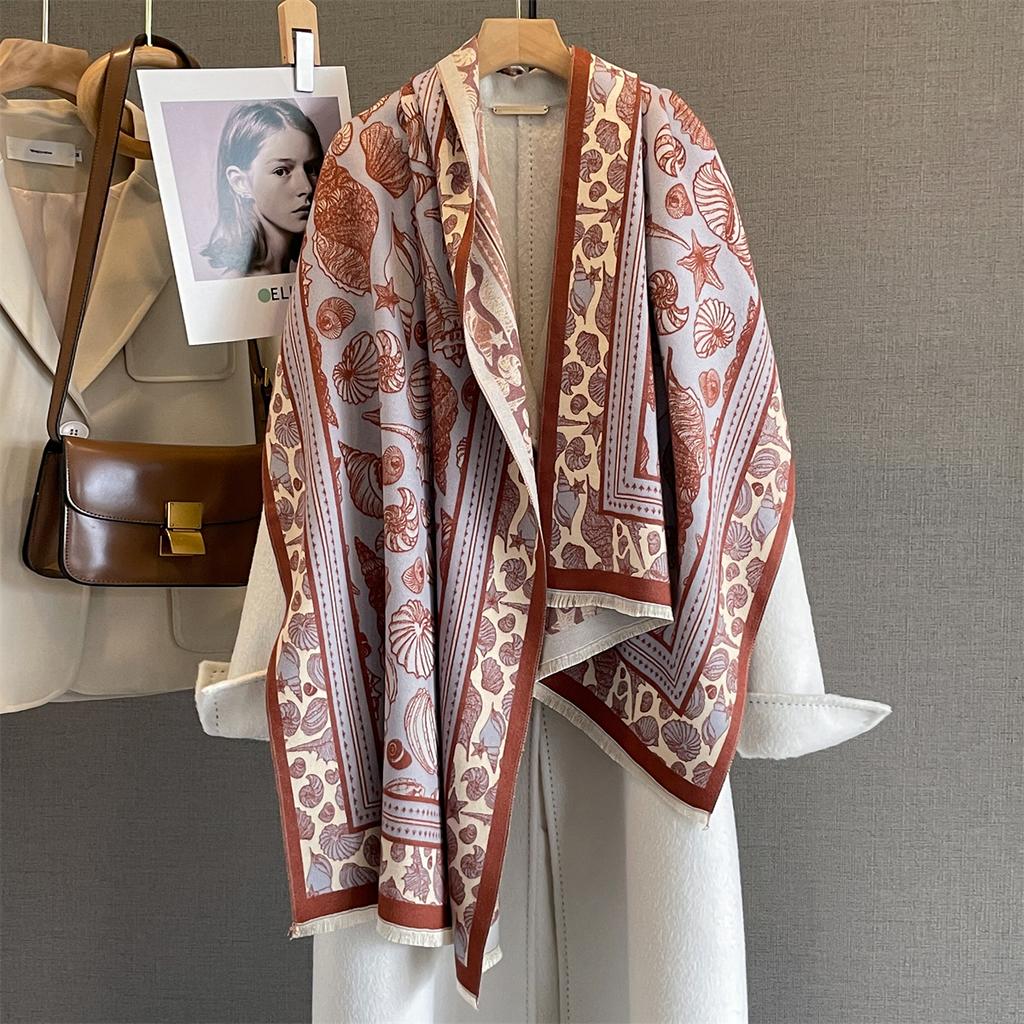 Luxury 63*185cm Warm Scarf For Women Tassel Shawl Imitation Cashmere Pashmina Warps Autumn/Winter Coldproof Windproof Blanket