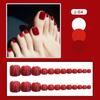 24Pcs Glossy Lake Blue Press On Toenails Full Coverage Artificial Acrylic Fake Toe Nails Removable Wearable Nail Art