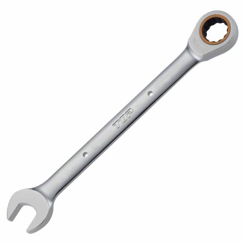 TOP Ratchet Combination Wrench, 24mm Diameter, 5 Feed Angle, with Safety Cord Hole, Gear Wrench RCW-24