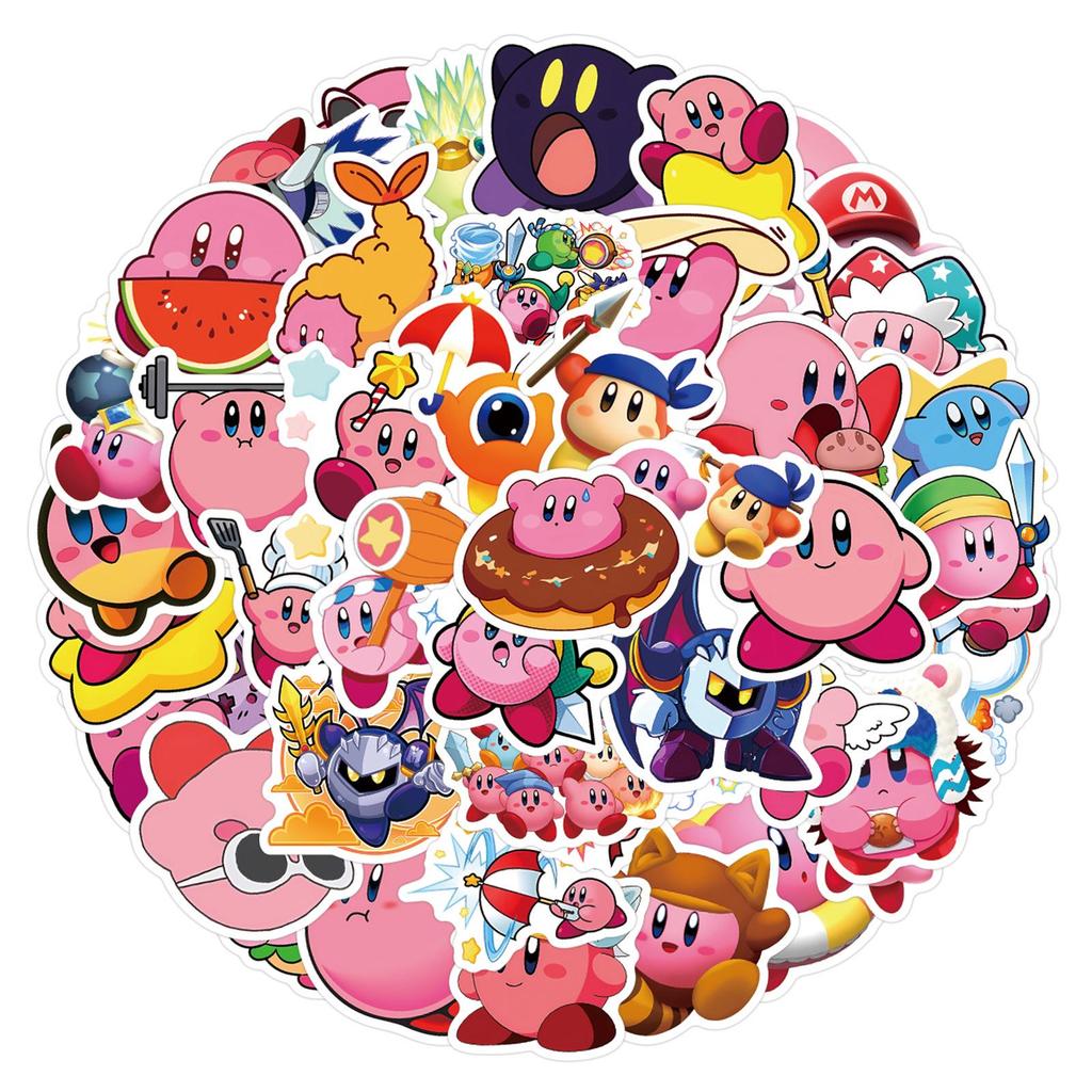 62 Классические мультяшные граффити-наклейки Kirby для чемодана и бутылки с водой