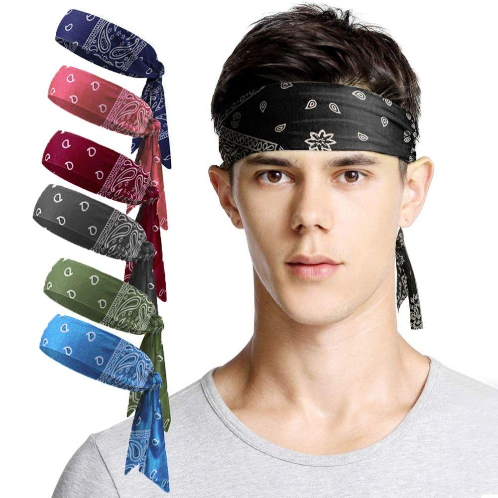 Moisture Wicking Tie Back Headbands Cotton Sweatband New Running Headbands Men Women