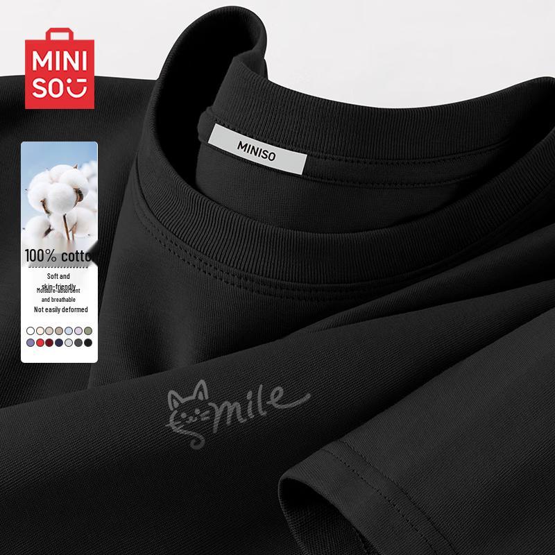 MINISO Мужская дышащая свободная футболка с коротким рукавом