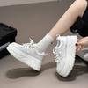 Platform White Shoes Women's 2025 Autumn New Soft Leather Small Fashion Versatile Casual Shoes Student Height-increasing Board Shoes
