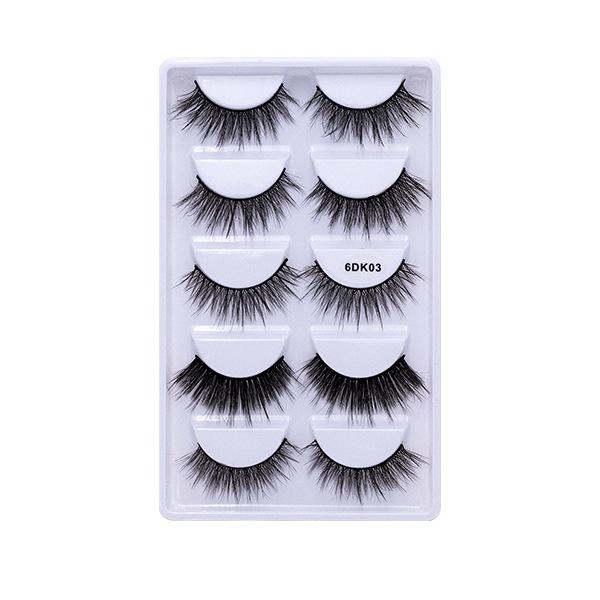 Многослойные трехмерные химические волокна накладные ресницы 5 пар натуральных густых ресниц тонкие завитые накладные ресницы