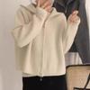 Women's Autumn and Winter Loose Lapel Double Zip Knitted Cardigan Sweater