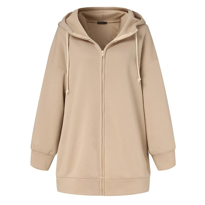 Женская зимняя теплая повседневная толстовка большого размера, туника, пальто, куртки с капюшоном, кардиган, свободная верхняя одежда