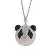 Европейский и американский Ins, серебряный полный бриллиант, индивидуальный кулон с гигантской пандой, модный мультяшный модный крутой мужской орнамент в стиле хип-хоп