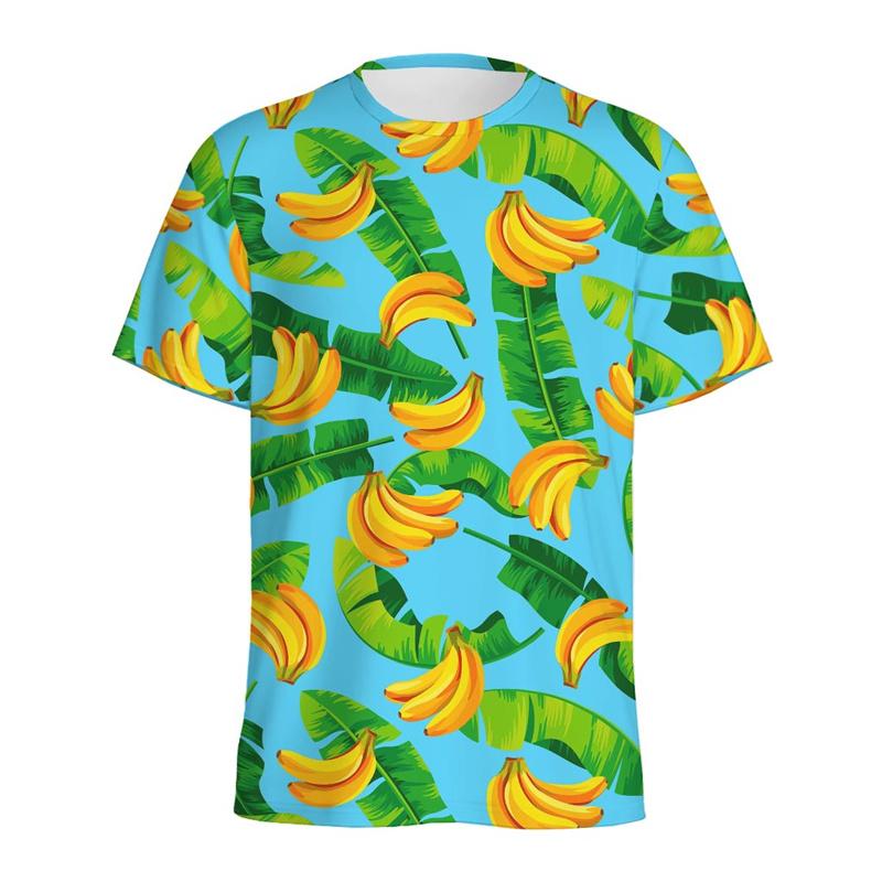 Футболка Aloha Banana с 3D-принтом для мужчин, модные повседневные топы с коротким рукавом, летние футболки с графикой фруктов, детские мультяшные футболки Y2k