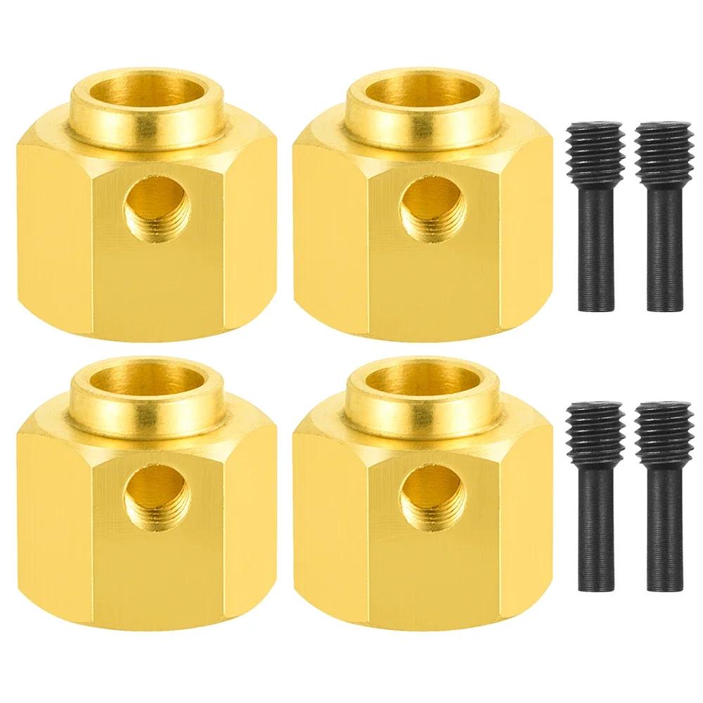 YEAHRUN 4PCS Brass 12MM Wheel Hex Drive Adapter Extended 5/8/9/10/11/12/15/20mm for 1/10 RC Crawler Car TRX4 TRX6 Parts