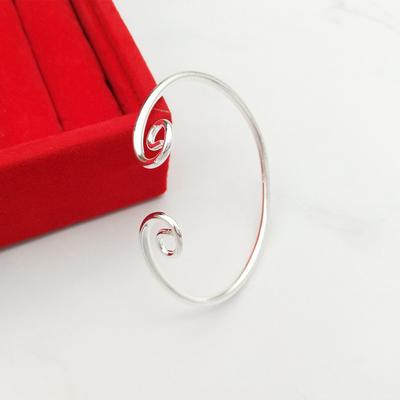 Браслет Tight Curse, любимый женщинами при жизни, простой и гладкий открытый браслет для пар, браслет из белой меди