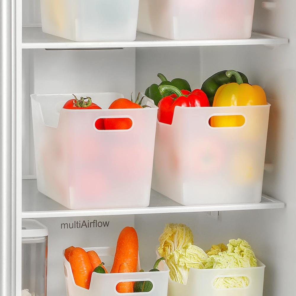 Transparent Storage Basket Smooth Edge Fridge Storage Bin Durable Refrigerator Storage Box