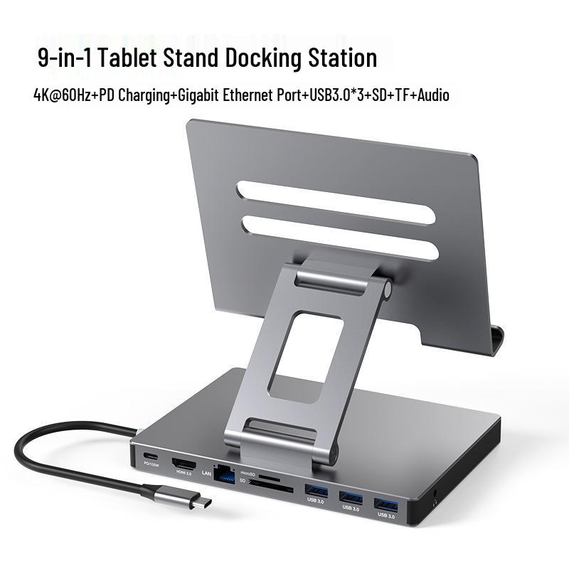 Док-станция Type-C из алюминиевого сплава: USB-хаб для планшета и ноутбука с HDMI 2.0 и Gigabit Ethernet.