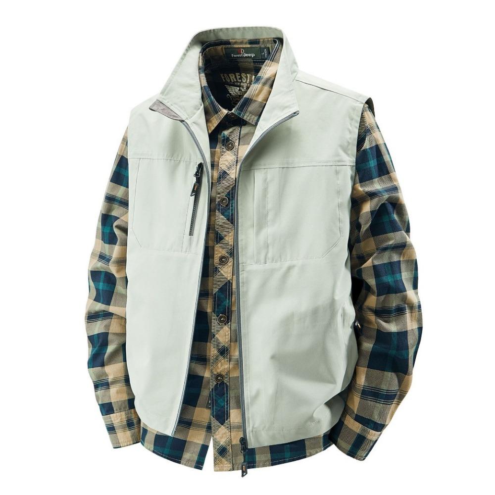 Летний мужской уличный дышащий жилет без рукавов Мужской повседневный жилет с несколькими карманами Мужской карго сафари рабочий жилет Большой размер 6XL