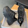 New Women  Fashion Platform Sport Shoes Women Summer Black Casual Chunky Sneakers Women Mesh Leather Platform Shoes