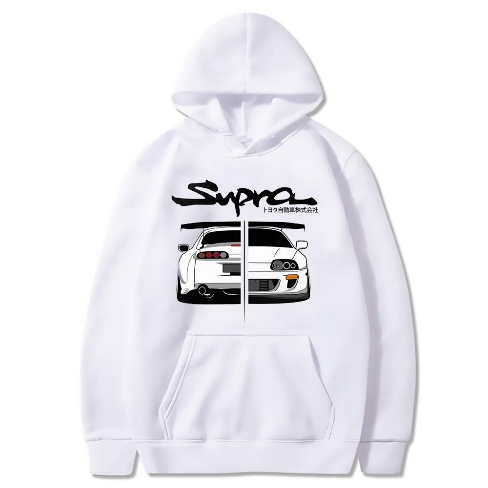 2024 Initial D Supra Hoodies Men's and Women's JDM Manga Print Loose Casual Long Sleeve Japanese Casual Sporty Sweatshirt