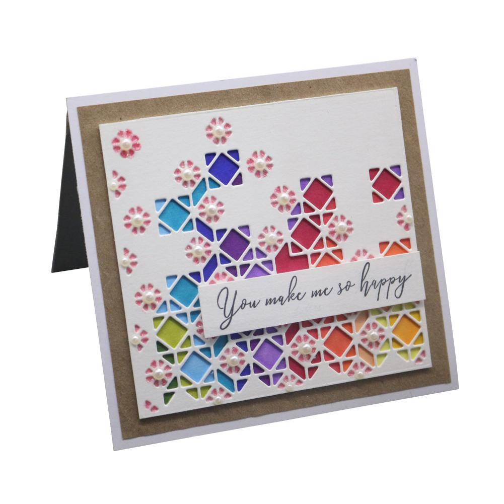 Квадратная рамка сетка снежинки металл серебристый трафарет тиснение резка штампы для скрапбукинга бумага альбом карты изготовление