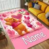 Personalized Name Winnie Pooh Living Room Non-Slip Area Rug Soft Carpet for Bedroom Kids Playroom Sofa Office Home Decor Doormat