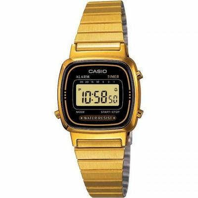 Цифровые часы золотистого цвета RETRO LA670WGA-1D женские