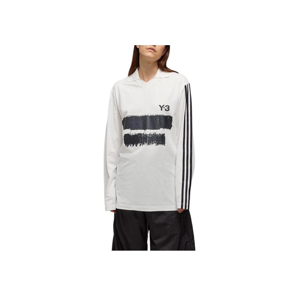 Футболка adidas x Y-3 U GFX Logo L/S белая унисекс уличная одежда JM3233