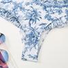 2Pcs/Set Women Summer Bikini Set Bohemia Style Ruffle Sleeve Bandeau Bra High