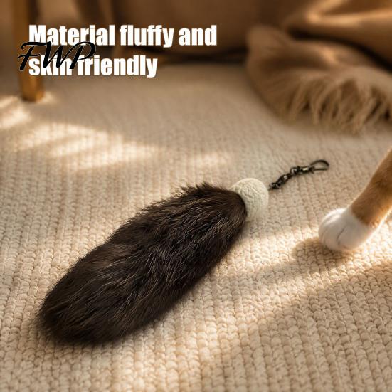 Cat Claw Scratching Toy Faux Fur Tail Toy, Realistic Plush Tail, Interactive Hunting for Indoor Exercise Accessory Cats, Simulated with Durable
