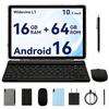 Планшет Android 16 Расширяемый Экран Gemini AI Widevine L1 Bluetooth 6000 мАч В комплекте с мышью PRITOM 10-дюймовый Wi-Fi (4+12) 16ГБ+64ГБ+1ТБ 1280800 5.2
