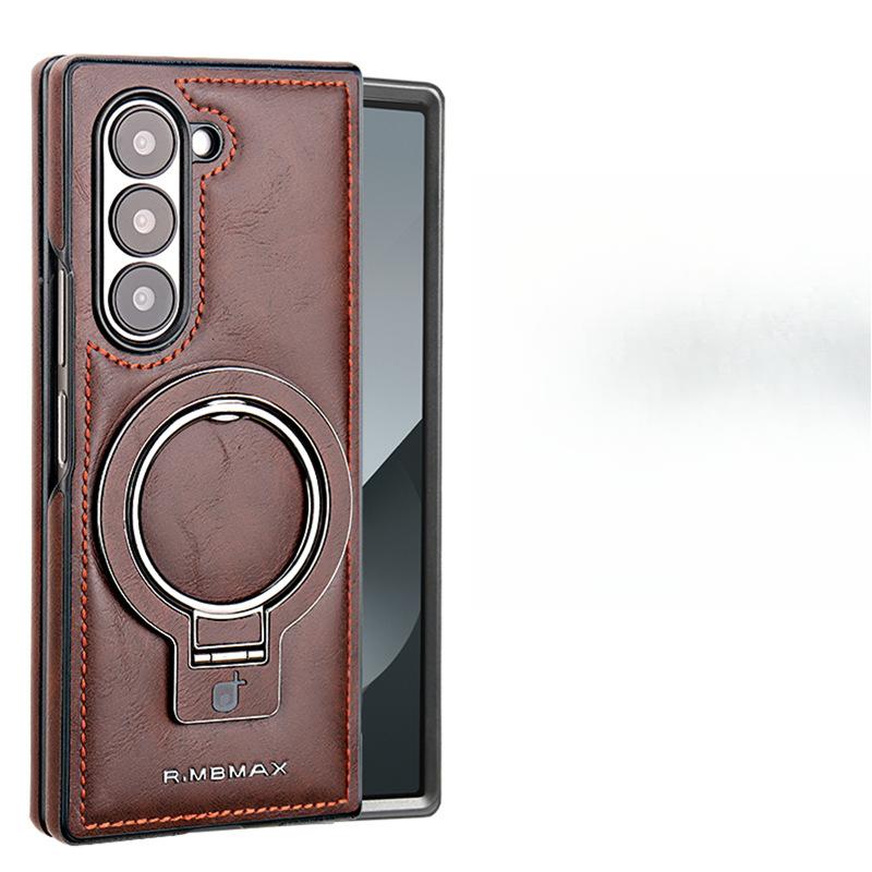 Подходит для чехла для мобильного телефона Samsung Zfold6, держатель с магнитной адсорбцией, складная обложка Galaxy Fold5/4/3, кожаный чехол с защитой от падений