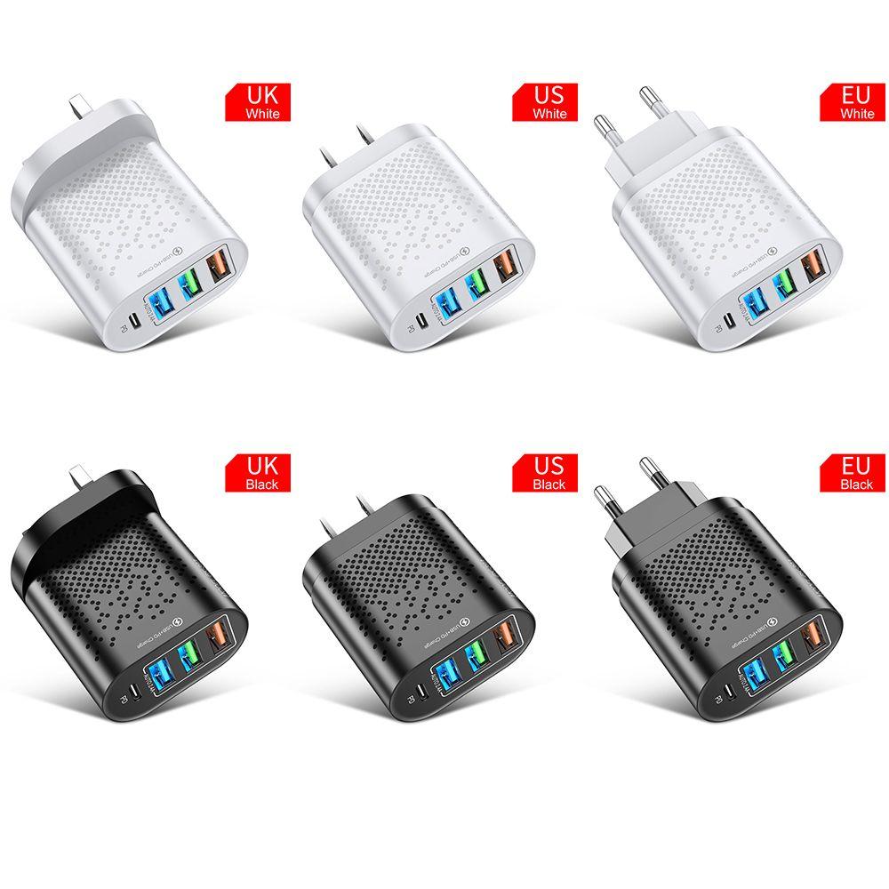 EU UK US 48W Type C 3 USB Charger Charger Adapter PD Quick Charger